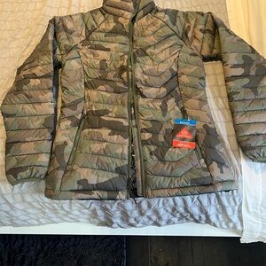 Columbia Green and Brown Quilted Jacket- size Small